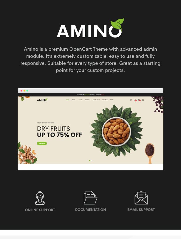 Amino - Organic & Multipurpose OpenCart Theme