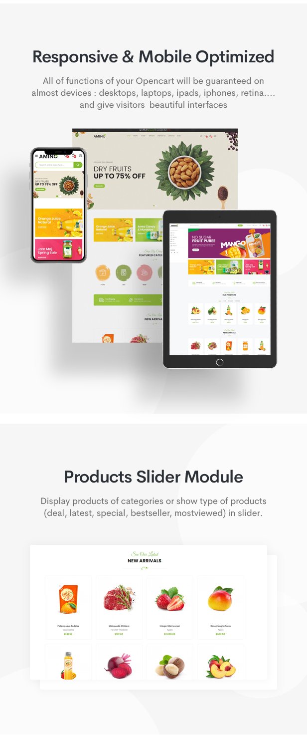 Amino - Organic & Multipurpose OpenCart Theme