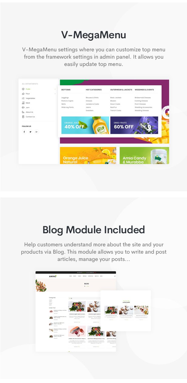 Amino - Organic & Multipurpose OpenCart Theme