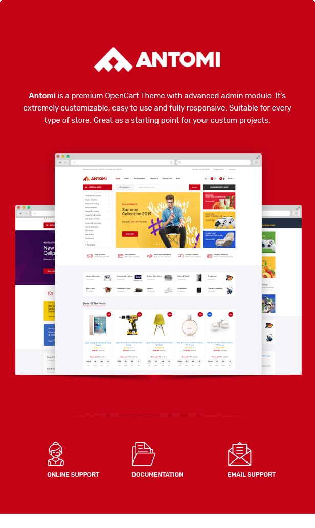 Antomi - Multipurpose OpenCart Theme  (Included Color Swatches)