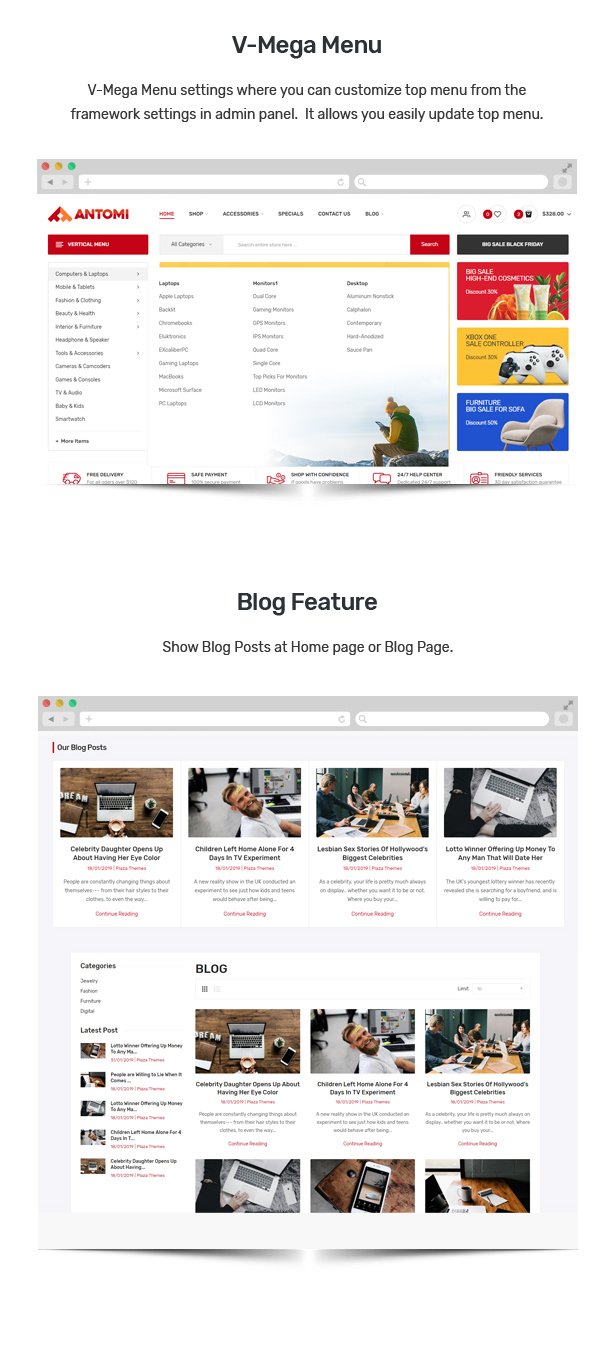 Antomi - Multipurpose OpenCart Theme  (Included Color Swatches)