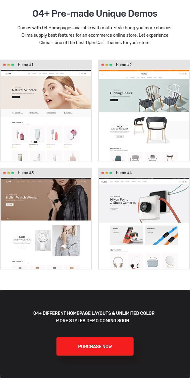 Clima - Responsive OpenCart Theme (Included Color Swatches)