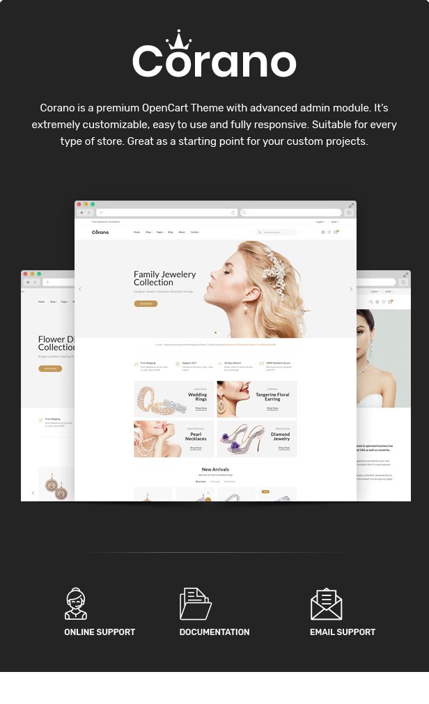 Corano - Jewellery OpenCart Theme (Page Builder Layouts)
