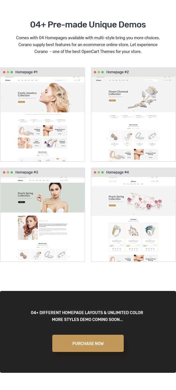 Corano - Jewellery OpenCart Theme (Page Builder Layouts)