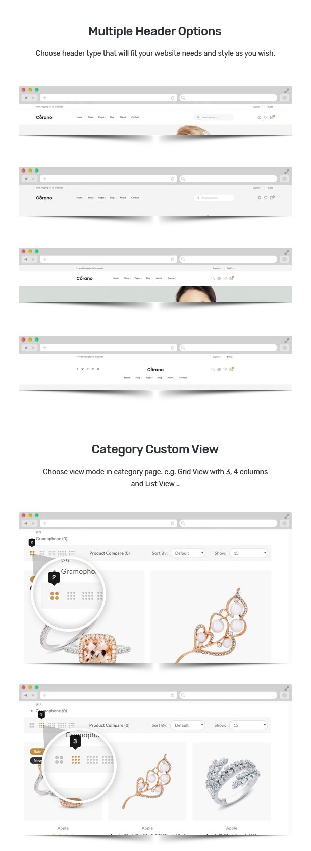 Corano - Jewellery OpenCart Theme (Page Builder Layouts)