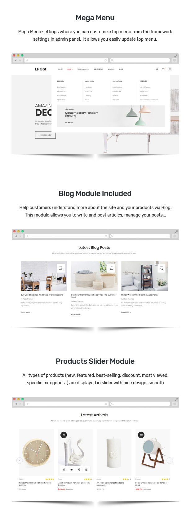 Eposi - OpenCart Theme (Included Color Swatches)