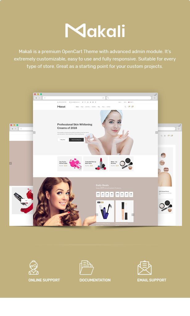 Makali - Cosmetics & Beauty OpenCart Theme (Included Color Swatches)