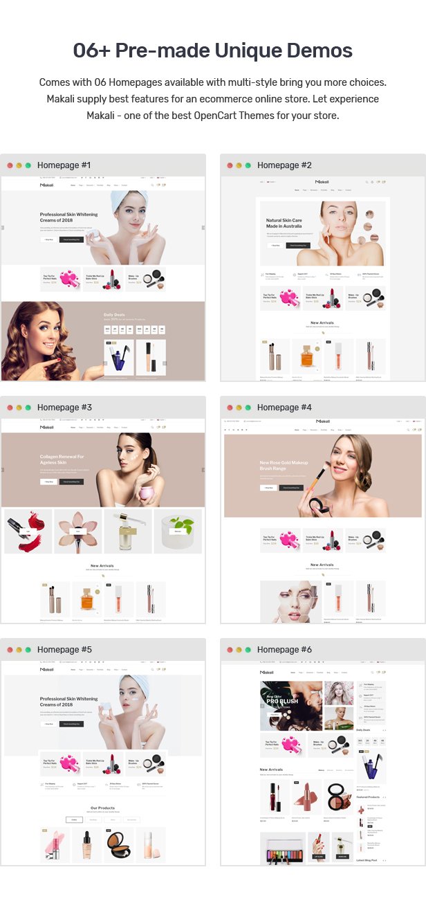 Makali - Cosmetics & Beauty OpenCart Theme (Included Color Swatches)