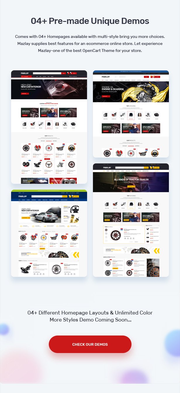 Mazlay - Car Accessories OpenCart Theme (Included Color Swatches)