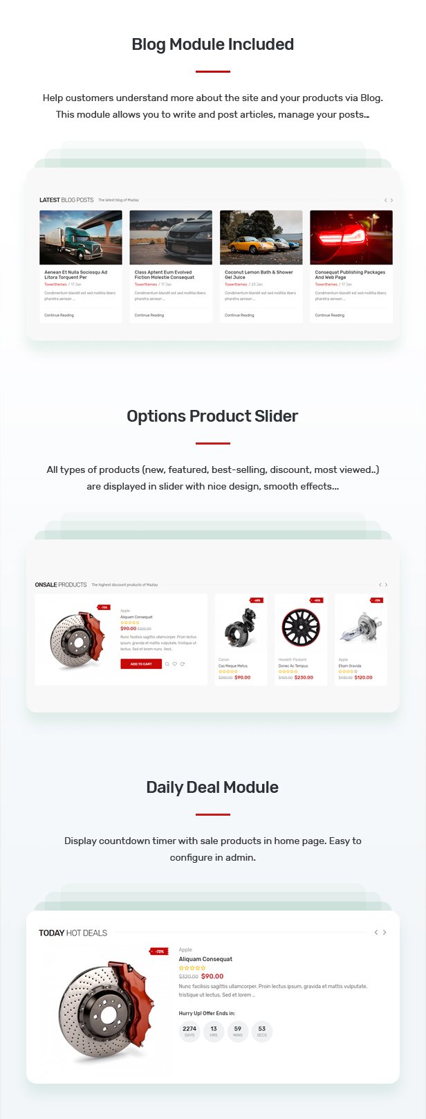 Mazlay - Car Accessories OpenCart Theme (Included Color Swatches)