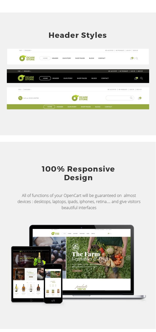 Ogani - Organic, Food, Pet, Alcohol, Cosmetics Opencart 2.3 & 3.x Theme