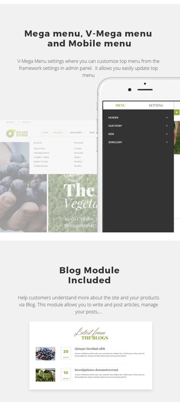 Ogani - Organic, Food, Pet, Alcohol, Cosmetics Opencart 2.3 & 3.x Theme