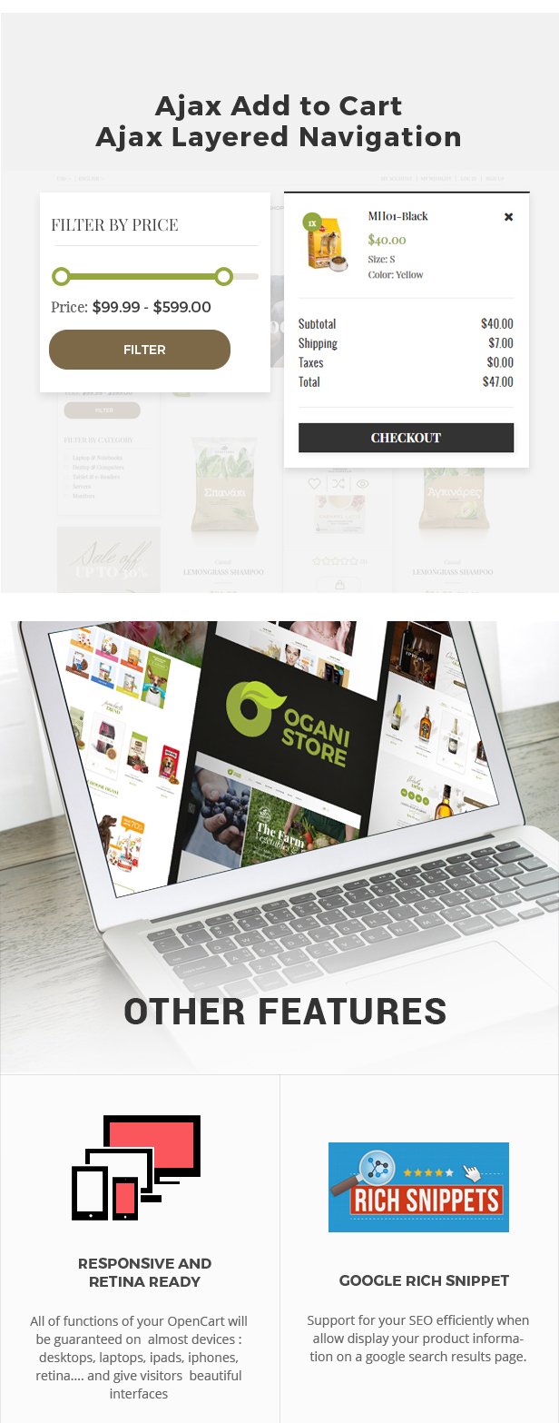 Ogani - Organic, Food, Pet, Alcohol, Cosmetics Opencart 2.3 & 3.x Theme