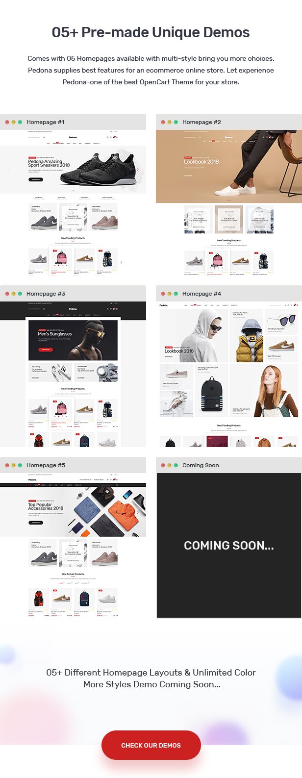 Pedona - Opencart Theme (Included Color Swatches)