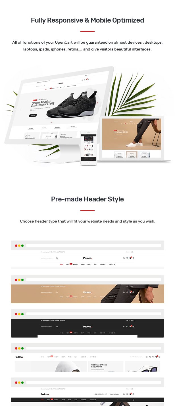 Pedona - Opencart Theme (Included Color Swatches)