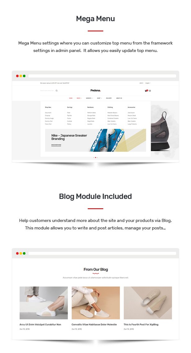 Pedona - Opencart Theme (Included Color Swatches)