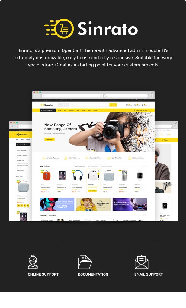 Sinrato - Mega Shop OpenCart Theme (Included Color Swatches)