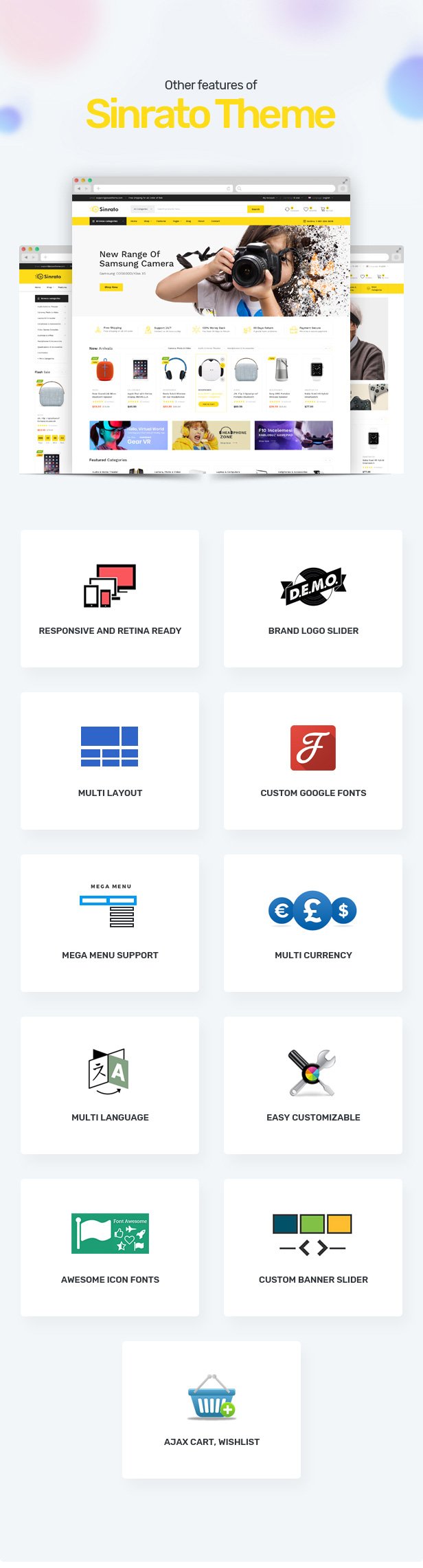 Sinrato - Mega Shop OpenCart Theme (Included Color Swatches)