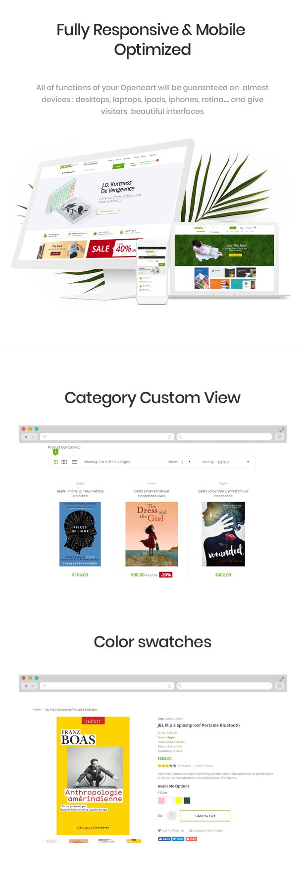 SmartBook - OpenCart Theme (Included Color Swatches)