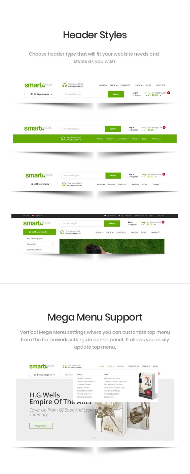 SmartBook - OpenCart Theme (Included Color Swatches)