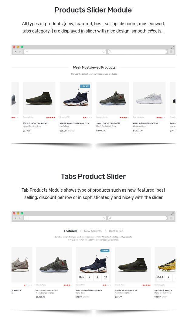Sneaker - Shoes Responsive OpenCart Theme (Included Color Swatches)