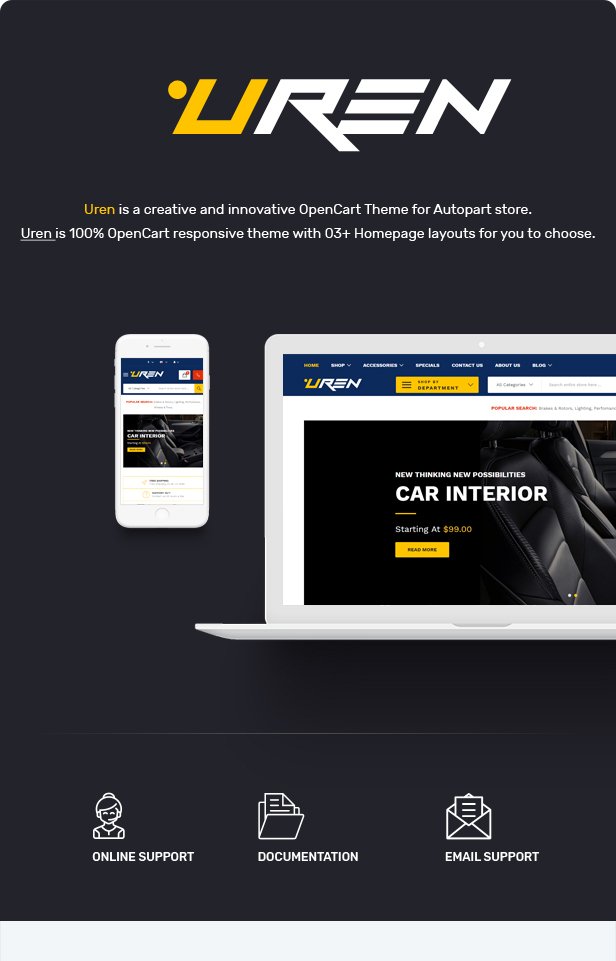 Uren - Car Accessories Opencart Theme (Included Color Swatches)