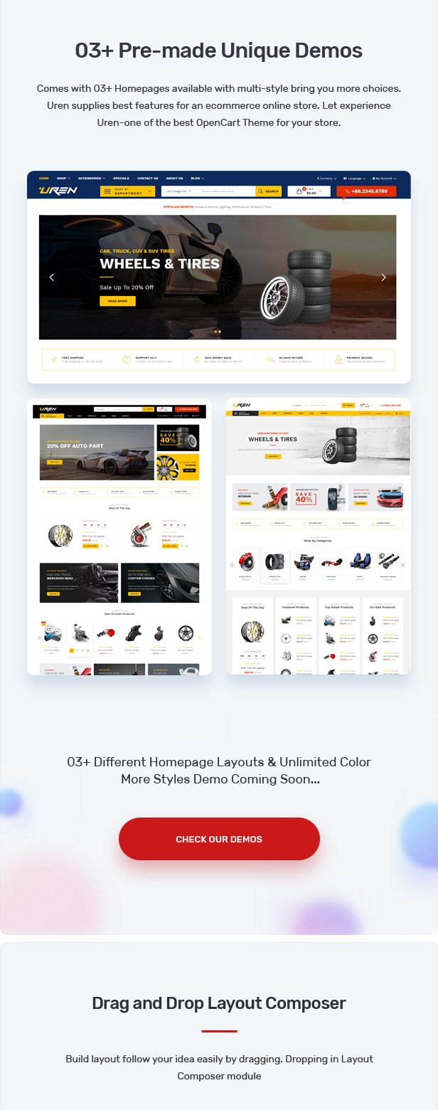 Uren - Car Accessories Opencart Theme (Included Color Swatches)