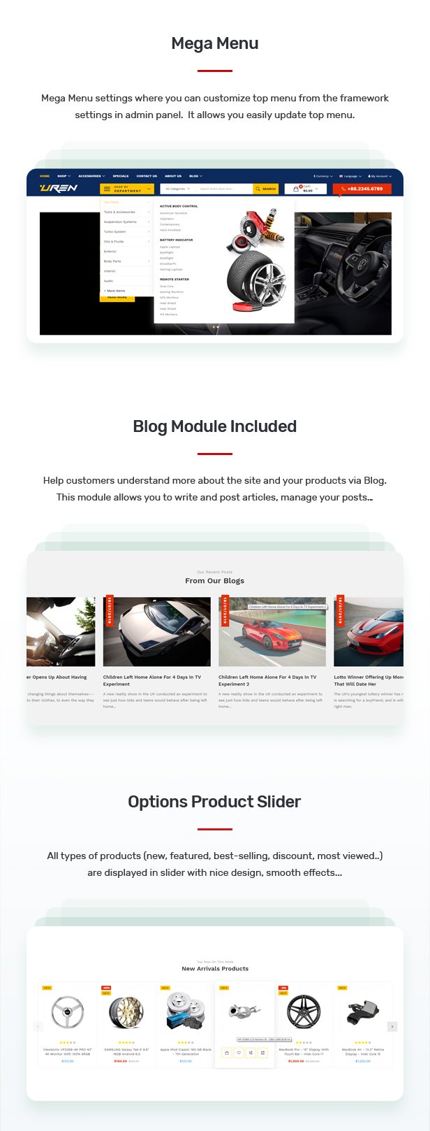 Uren - Car Accessories Opencart Theme (Included Color Swatches)
