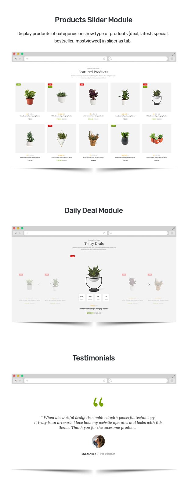 Vogue - Plant Store Opencart Theme (Included Color Swatches)